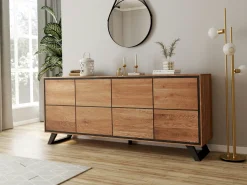 Buffet enfilade bois de chêne huilé 4 portes PALERME