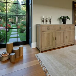 Buffet Enfilade Hévéa 3 portes, 3 tiroirs 146,5x45x90cm GALA