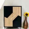 Buffet haut bois noir et blanc ANINA