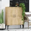 Buffet haut moderne effet bois clair - 4 portes JENA