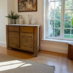 Buffet Hévéa 2 portes, 2 tiroirs 110x45x90cm OLGA