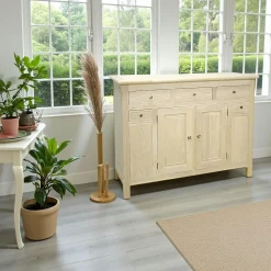 Buffet Hévéa 2 portes, 5 tiroirs 140x50x110cm TRADITION