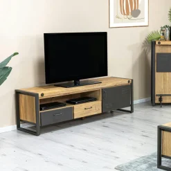 Buffet industriel bois métal boulons BROOKLYN
