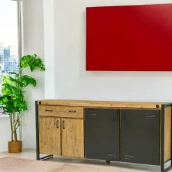 Buffet industriel bois-métal 3 portes 1 tiroir 150 cm BROOKLYN