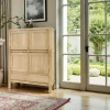 Buffet moderne 4 portes 2 tiroirs hévéa 120x150cm OLGA