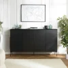 Buffet moderne 4 portes bois couleur noire MAYENCE