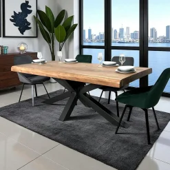 Buffet moderne bois recyclé teck laque noire BARBADE
