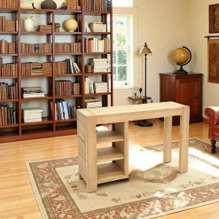 Bureau / Console Hévéa 3 niches 120x40x80cm ATTAN