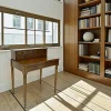 Bureau / Secrétaire Hévéa 7 tiroirs pieds tournés 85x55x95cm TRADITION