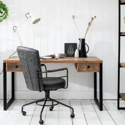 Bureau 8 tiroirs hévéa 160cm TRADITION