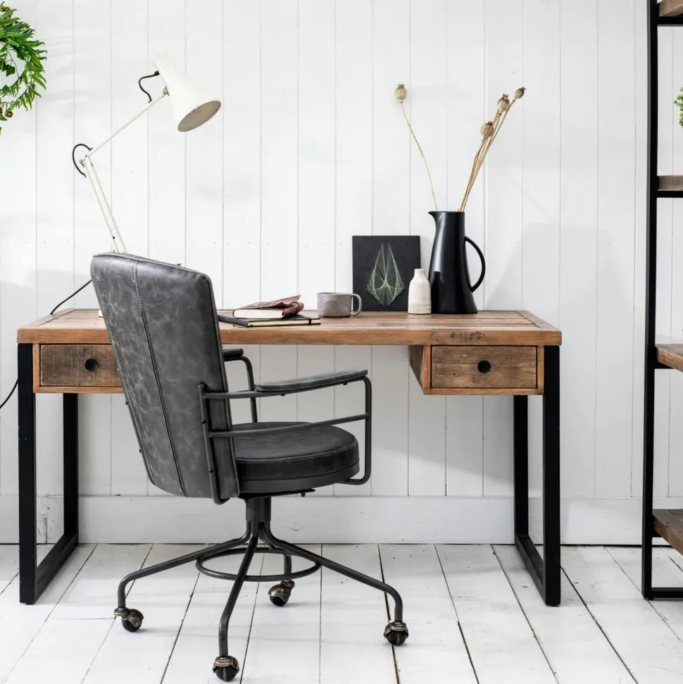 Bureau 8 tiroirs hévéa 160cm TRADITION