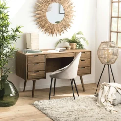 Bureau avec rangement en bois de sapin LIMA