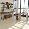 Bureau console moderne bois hévéa 120cm ATTAN
