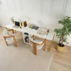 Bureau double blanc avec rangement central intégré MARFA