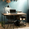 Bureau industriel teck recyclé SWING