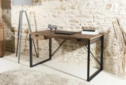Bureau industriel teck recyclé SWING