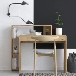 Bureau moderne avec rangement niches - effet chêne MARFA