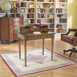 Bureau secrétaire 5 tiroirs hévéa 85x56x95cm TRADITION