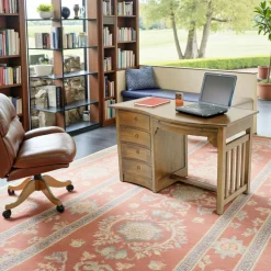 Bureau vague colonial 4 tiroirs hévéa 124cm TRADITION
