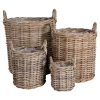 Cache-pot en rotin, fines tiges (lot de 4)