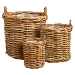 Cache-pot en rotin tressé (lot de 3)