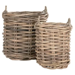 Cache-pot rond en rotin (lot de 2)
