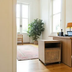 Caisson de bureau à roulettes hévéa 1 porte 60cm OLGA