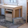 Caisson de bureau roulettes hévéa 2 tiroirs 60cm OLGA