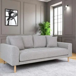 Canapé 2 places 1/2 gris clair 180 cm AMSTERDAM