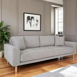 Canapé 2 places 1/2 gris clair 180 cm AMSTERDAM