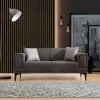 Canapé 2 places anthracite, accoudoirs matelassés 170 cm LUCCA