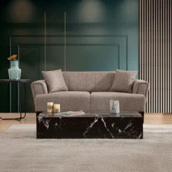 Canapé 3 places beige - lit d’appoint, style moderne LUCCA