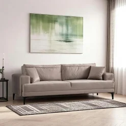 Canapé 3 places beige avec couchage d’appoint JACA