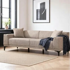 Canapé 3 places brun taupe - accoudoirs larges ORSAY