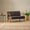 Canapé 2 places compact gris anthracite moderne 124 cm KOS
