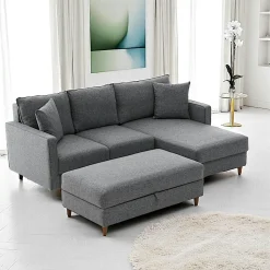 Canapé 2 places gris anthracite - dossier haut COMO