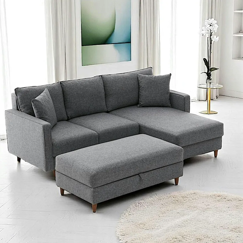 Canapé 2 places gris anthracite - dossier haut COMO