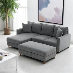 Canapé 2 places gris anthracite - dossier haut COMO