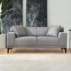 Canapé 2 places gris clair - accoudoirs larges ORSAY