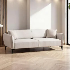 Canapé 2 places gris clair - couture déco VILNIUS