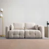 Canapé 2 places modulable beige, forme organique BARI