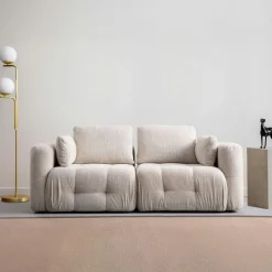Canapé 2 places modulable beige, forme organique BARI