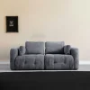 Canapé 2 places modulable gris, forme organique BARI