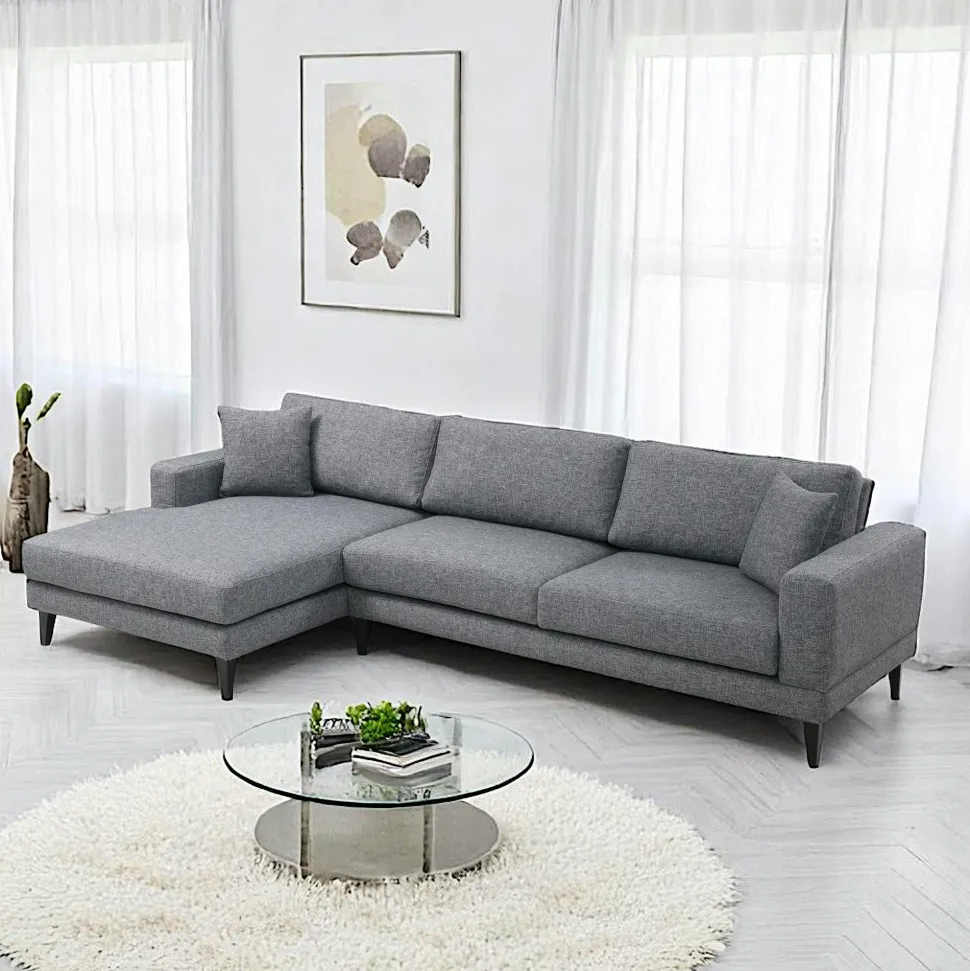 Canapé d'angle anthracite - côté gauche, style contemporain VENCE