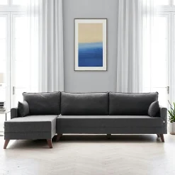 Canapé d'angle anthracite - 275 cm, côté gauche SPLIT