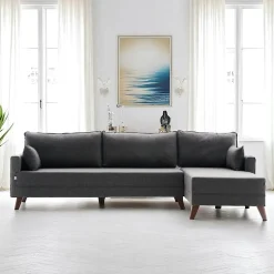 Canapé d'angle anthracite - 275 cm, côté droit SPLIT