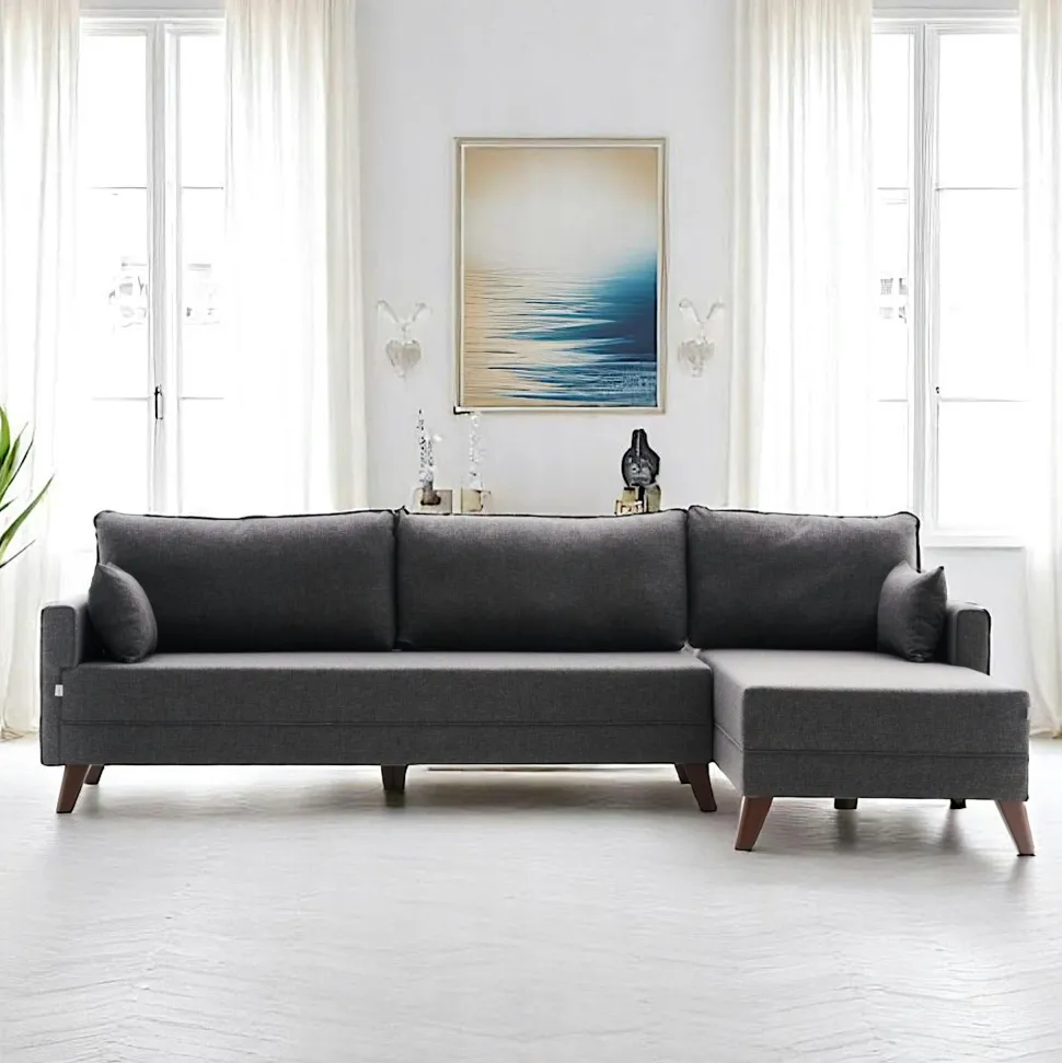 Canapé d'angle anthracite - 275 cm, côté droit SPLIT