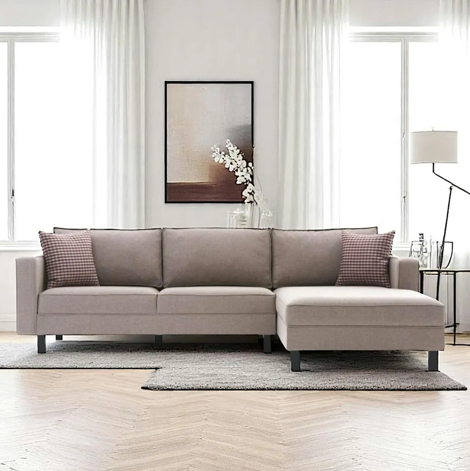 Canapé d'angle beige - côté droit CORTONA