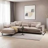 Canapé d'angle beige - dossier inclinable, côté gauche MILO