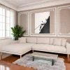 Canapé d'angle beige sable - côté gauche, 290 cm AMSTERDAM